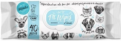 Perfect Care 50 Dog & Cat Wipes for Body Cleansing with Aloe