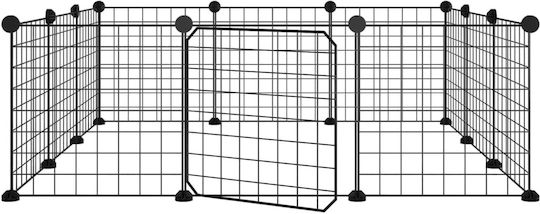 vidaXL Rodent Cage Pet Cage with 12 Panels + Black Door 4.3cm 35x35x