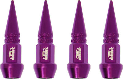 Valve Caps Bullets Purple 4pcs