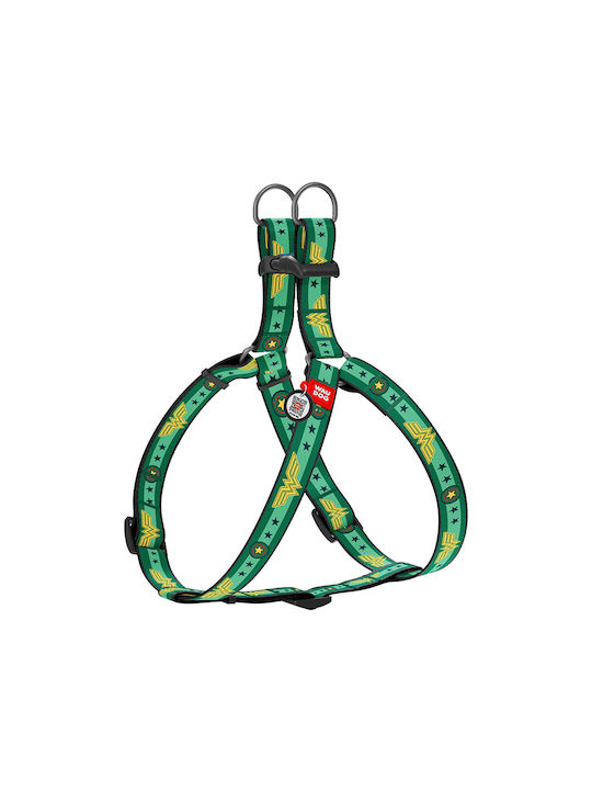 WauDog Dog Harness Wonder Woman 2 Green Large 15mm x 40-55cm 31-436