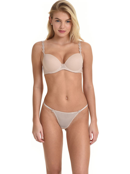 Miss Rosy Unterwäsche-Set für Damen BH mit Zeichenfolge Beige