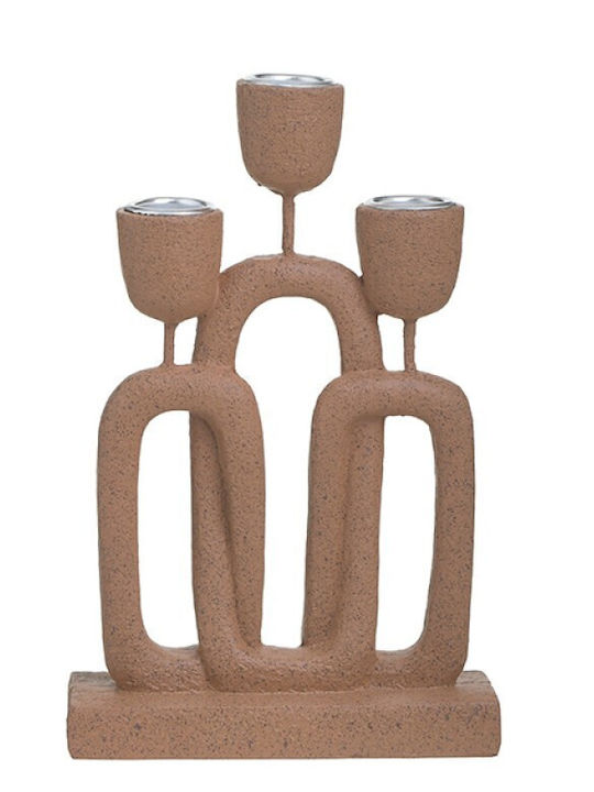 Inart Kerzenhalter Polyresin Ceramides 14x6x22cm 1Stück