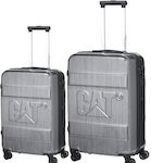 CAT Nested Travel Bags Hard Gray with 4 Wheels Set 2pcs