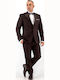 Men's Winter Suit with Vest Burgundy