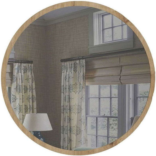 Fylliana Hector Wandspiegel mit Sonoma Hölzernes Rahmen Durchmesser 60cm 1Stück