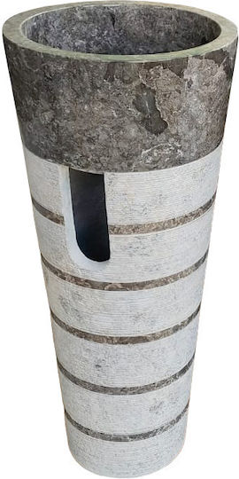 Piccadilly Tower Zebra Νιπτήρας Δαπέδου Κεραμικός 40x40x90cm Γκρι