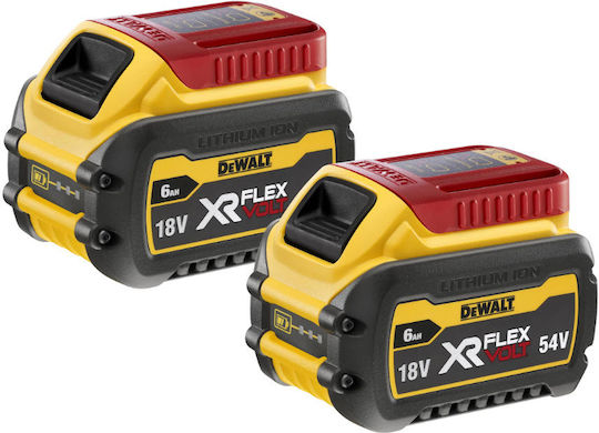 DEWALT Set 2 Tool Batteries 18V with Capacity 6Ah