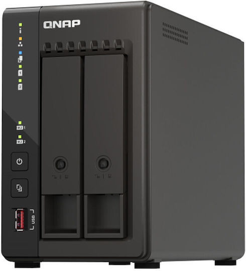 QNap TS-253E NAS με 2 θέσεις για HDD/SSD και 2 θύρες Ethernet
