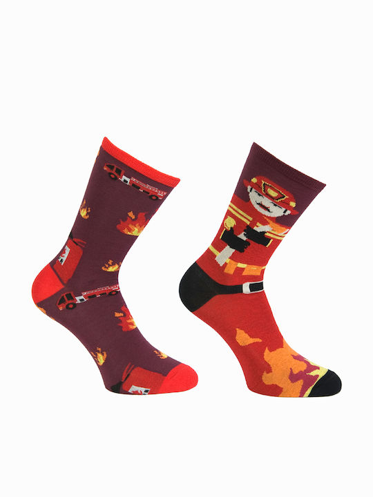 Kal-tsa Women's Patterned Socks Red