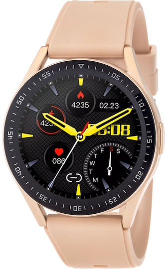 3Guys 3GW3352 45mm Smartwatch με Παλμογράφο (Μπεζ)
