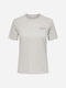 Only Women's T-shirt Striped Light Grey Melange