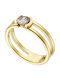 Oxzen Damen Ring mit Zirkonia aus Stahl Vergoldet