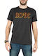 Amplified Logo T-shirt AC/DC Gray Baumwolle Holzkohle
