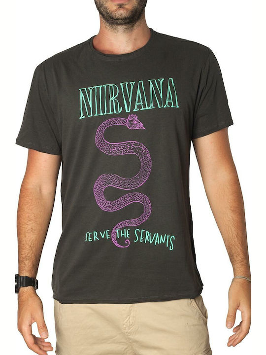 Amplified T-shirt Nirvana Serve the Servants σε Γκρι χρώμα
