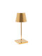 Zafferano Poldina Pro Metal Table Lamp LED with Gold Shade and Base