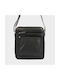 Pierre Cardin Δερμάτινη Ανδρική Τσάντα Ώμου / Χιαστί σε Μαύρο χρώμα