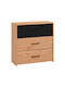 Comoda pentru Dormitor Lemnoasă Varadero cu 3 sertare Artisan Oak / Black 80.5x33x80.5buc