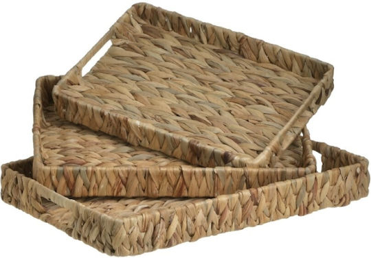 Inart Декоративен Таван Плетеница NATURAL Правоъгълена 39x28x5см 3бр