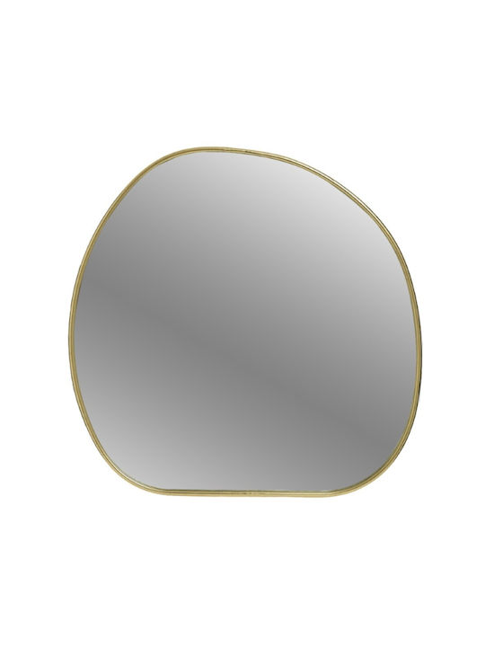 Inart Wall Mirror with Gold Metal Frame 70x70cm 1pcs