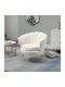 Sessel Samt Ecru 79x77x77cm