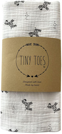 Tiny Toes Giraffe Σελτεδάκι από Μουσελίνα Λευκό 120x120εκ.