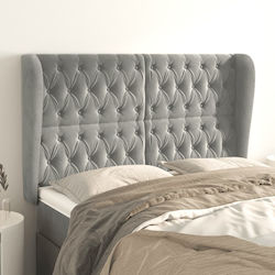 vidaXL Fabric Bed Headboard Light Gray 147x128cm