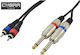 Cobra Kabel 2x 6,3mm Stecker - 2x RCA-Stecker 1.5m Schwarz (CL080-015)