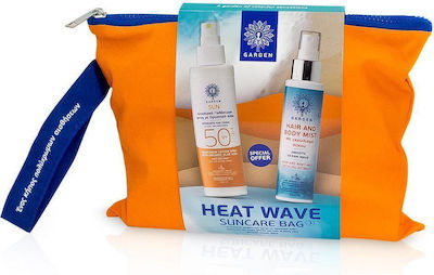 Garden Garden Heat Wave Suncare Bag SPF50 150 ml + Hair and Body Mist Smooth Ocean Wave 100 ml Set with Sunscreen Body Lotion & Pouch