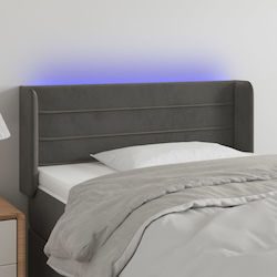 vidaXL LED Bed Headboard Fabric Dark Grey 103x88cm