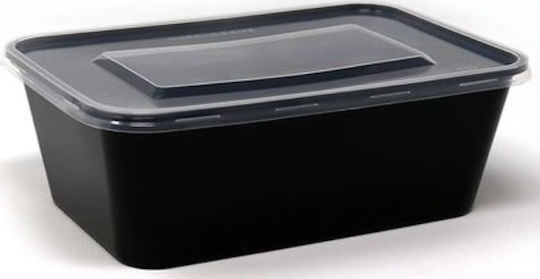 Ready Disposable Plastic Tableware for Hot / Microwave Safe 1000ml Black 10pcs