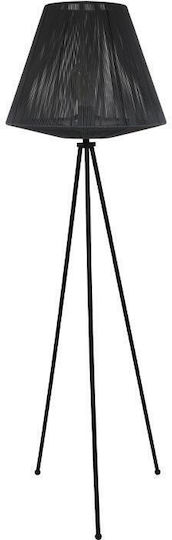 Fylliana Cord Floor Lamp H140xW42cm. with Socket for Bulb E27 Black