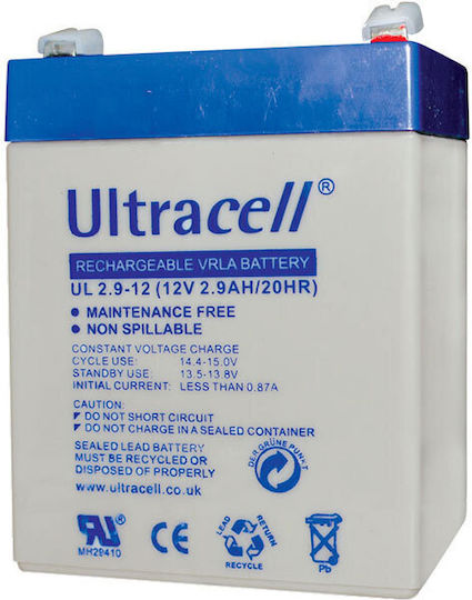 Ultracell UL 2.9-12 Baterie UPS cu Capacitate 2.9Ah și Tensiune 12V 1buc