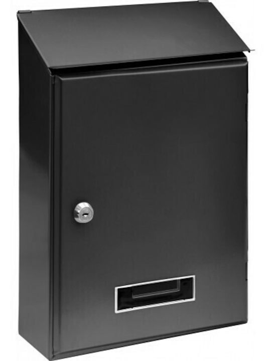 Inter Outdoor Mailbox Metallic in Black Color 23x9x36cm