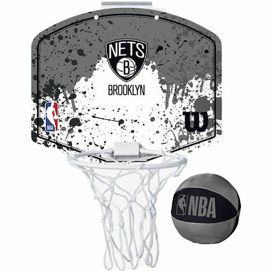 Wilson Indoor Over Door Basketball Hoop with Ball NBA Brooklyn Nets