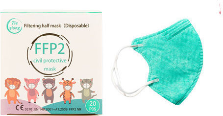 Tiexiong Filtering Half Μάσκα Προστασίας FFP2 για Παιδιά σε Τιρκουάζ χρώμα 5τμχ