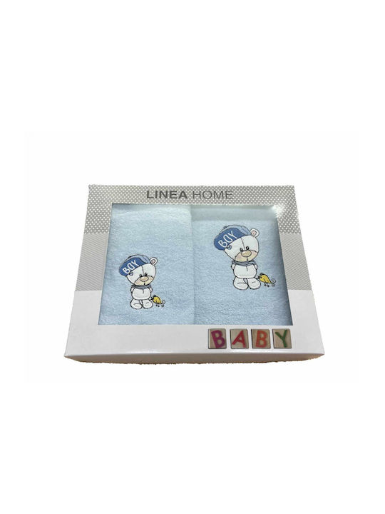 Linea Home Set Babyhandtücher 2 Stück Hellblau