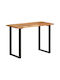 Table Dining Room from Solid Wood & Metal Black 110x50x76cm