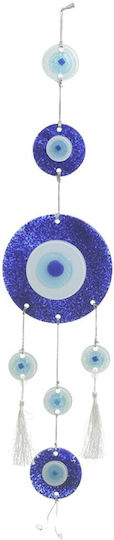 Inart Hanging Wall Decor Eye Blue Made of Glass 16x2x82cm