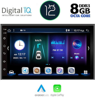 Digital IQ Автомобилна Аудио Система (Блутут/USB/AUX/WiFi/GPS/Apple-Carplay/CD) с Тъчскрийн 7"