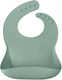 Minikoioi Waterproof Bib Silicone with Button & Pocket Green for 6 m+