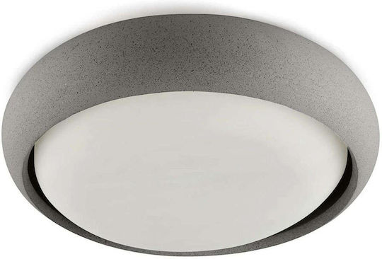 Faro Barcelona Anga Deckenleuchte montieren Badezimmer 26,7cm Grau mit Integrierte LED aus Beton