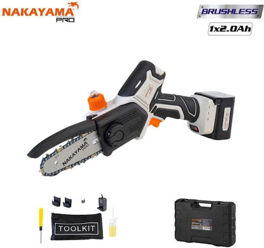 Nakayama EC1500 Pruning Battery Chainsaw 1x2Ah Brushless 16.8V 0.88kg with Blade Carving Blade 13cm