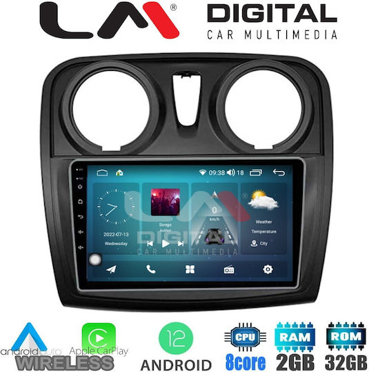 LM Digital Car Audio System for Renault Dokker Dacia Dokker Dokker 2012+ (Bluetooth/USB/WiFi/GPS/Apple-Carplay/Android-Auto) with Touch Screen 9"