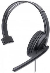 Manhattan Mono On Ear Multimedia Ακουστικά με μικροφωνο και σύνδεση USB-A 179874