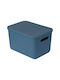 Lalos Kunststoff Aufbewahrungsbox mit Deckel Blau 37x26.5x24.3cm 1Stück