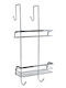 Kleine Wolke Leona Wall Mounted Bathroom Shelf Metallic with 2 Shelves 25x11x60cm