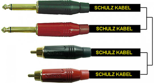Schulz Kabel Cable 2x 6.3mm male - 2x RCA male 3m (ADPS3)