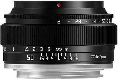 TTArtisan Camera Lens 50mm f/2 Steady for Micro Four Thirds (MFT) Mount Black