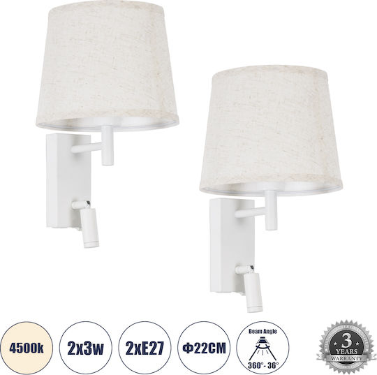 GloboStar Roulette-R Modern Wall Lamp with E27 Lamp Bulb Base with USB Port 22x37x37cm