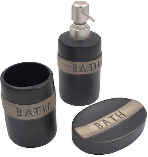Sidirela Set Accesorii Pentru Baie Ceramică Neagră 3 Buc